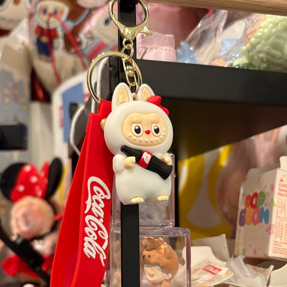 Coca Cola White Labubu Keychain